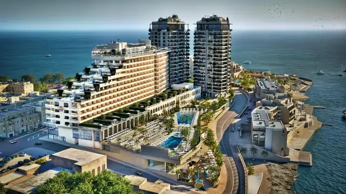 Aerial view of the Hard Rock Hotel Malta in St. George's Bay | Mikevents